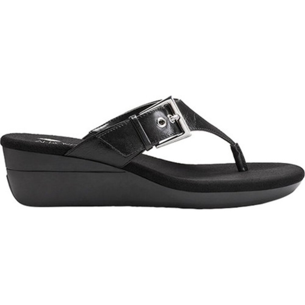 Aerosoles Flower Wedge Thong Sandal Padded Comfort Casual Women’s Size 8.5
